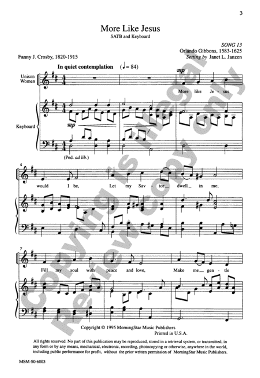 More Like Jesus More Like Jesus 4-Part scores gallery preview page 2