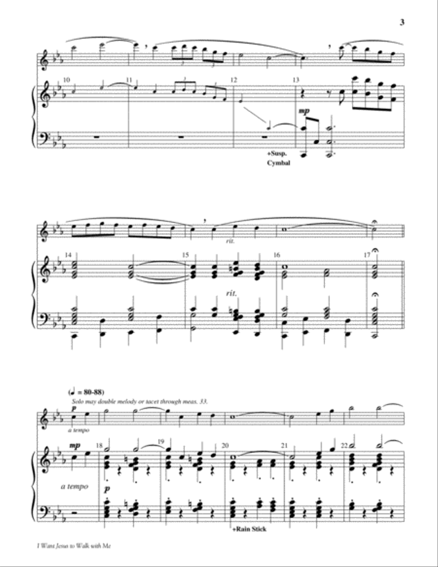 I Want Jesus to Walk with Me 5-Octaves scores gallery preview page 3