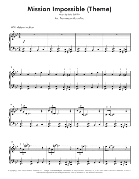 Mission: Impossible Theme from the Paramount Television Series MISSION: IMPOSSIBLE (Easy Piano) image number null