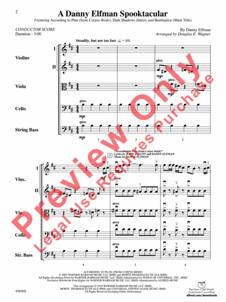 A Danny Elfman Spooktacular by Danny Elfman String Orchestra - Sheet Music