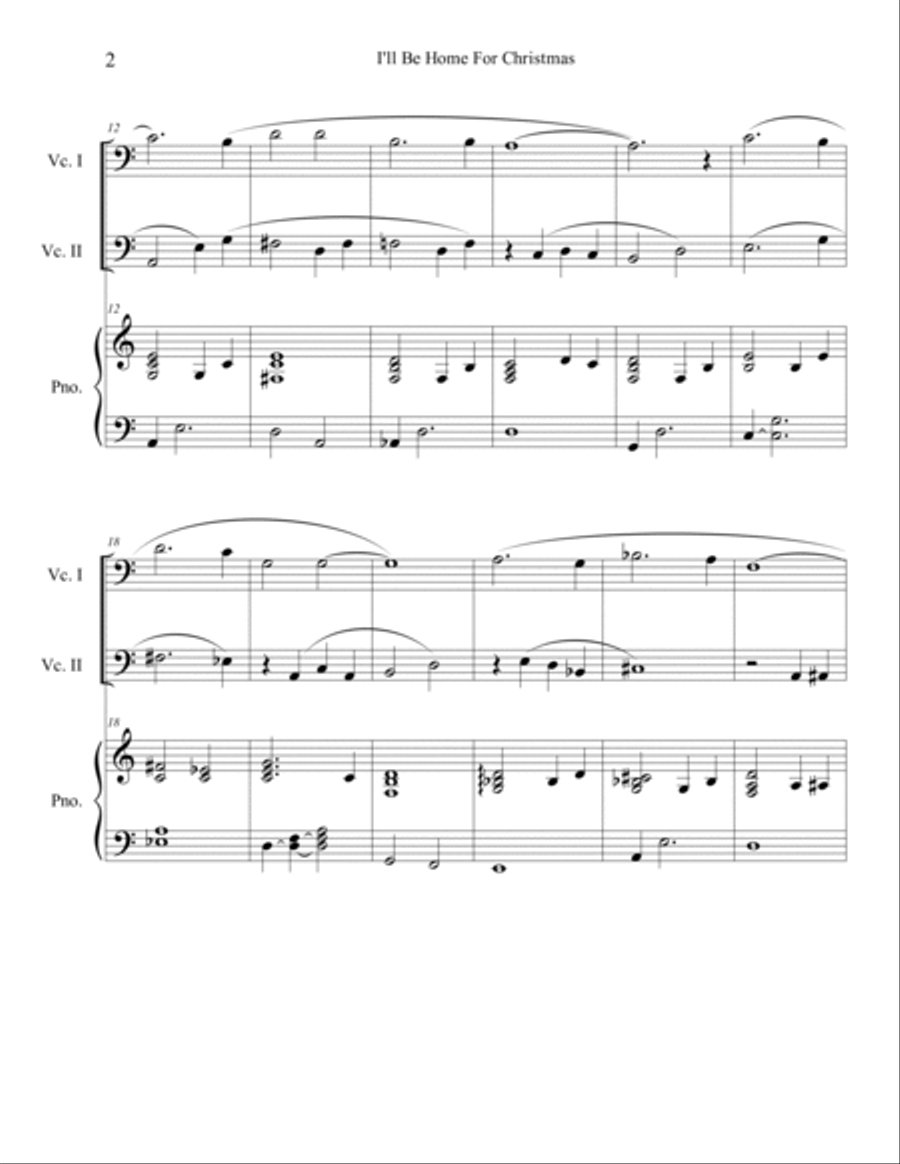 I'll Be Home For Christmas String Duet scores gallery preview page 2