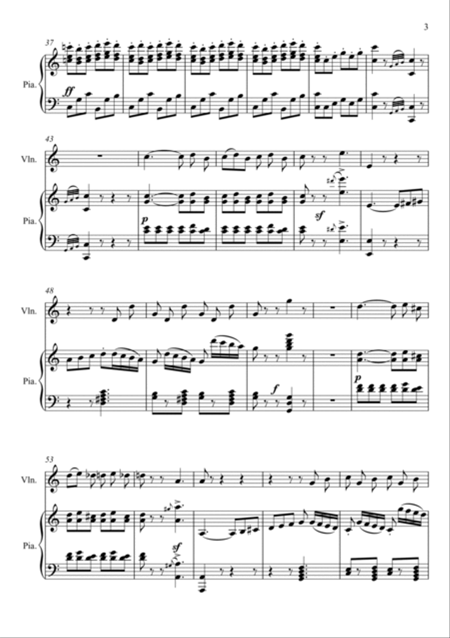 Gioachino Rossini - Largo al Factotum - Il barbiere di Siviglia (Violin Solo) Violin Solo scores gallery preview page 3
