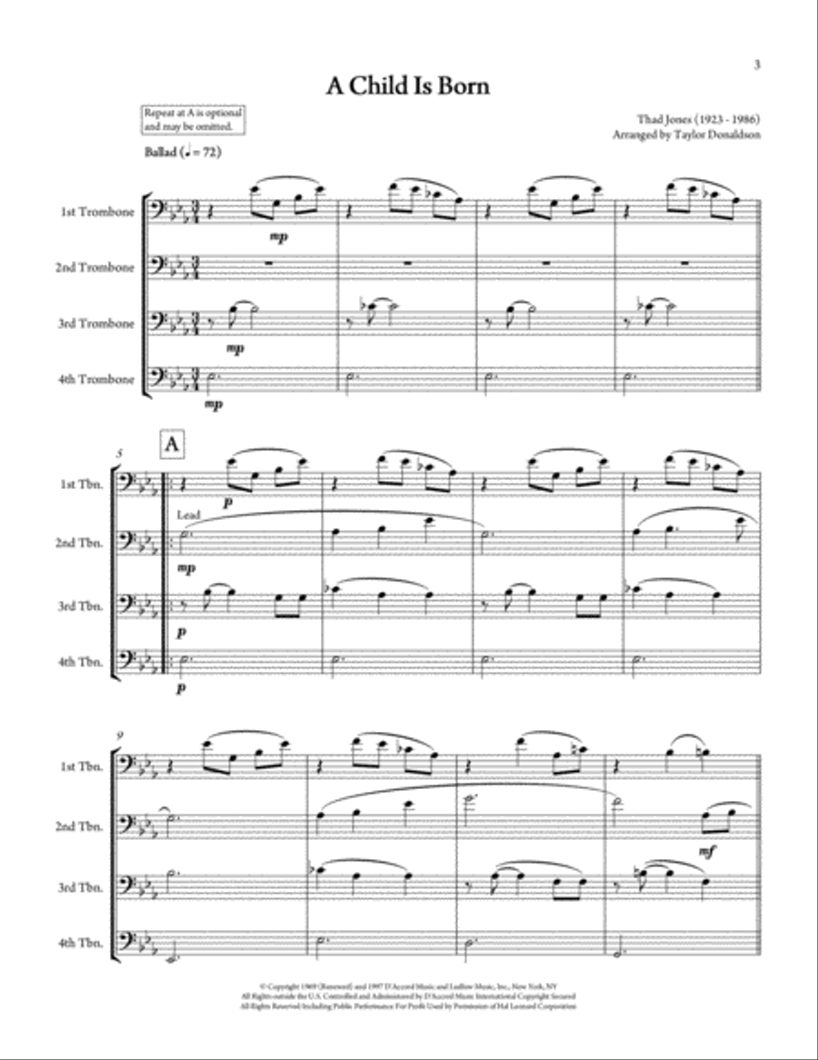 A Child Is Born A Child Is Born Brass Ensemble scores gallery preview page 3