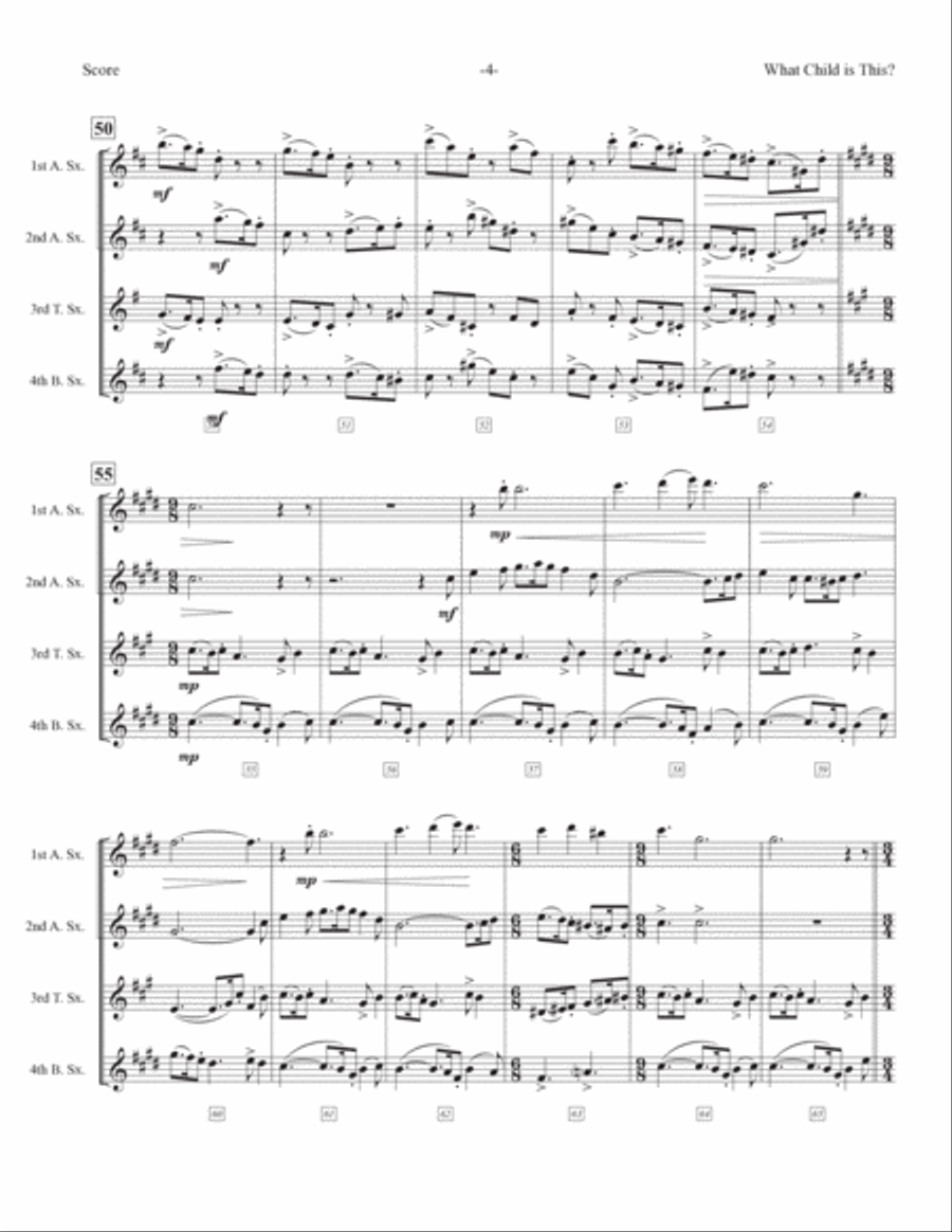 What Child Is This? Woodwind Quartet scores gallery preview page 5