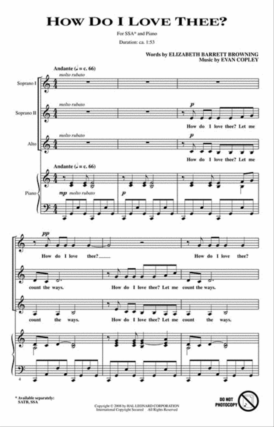 How Do I Love Thee? SSA scores gallery preview page 2