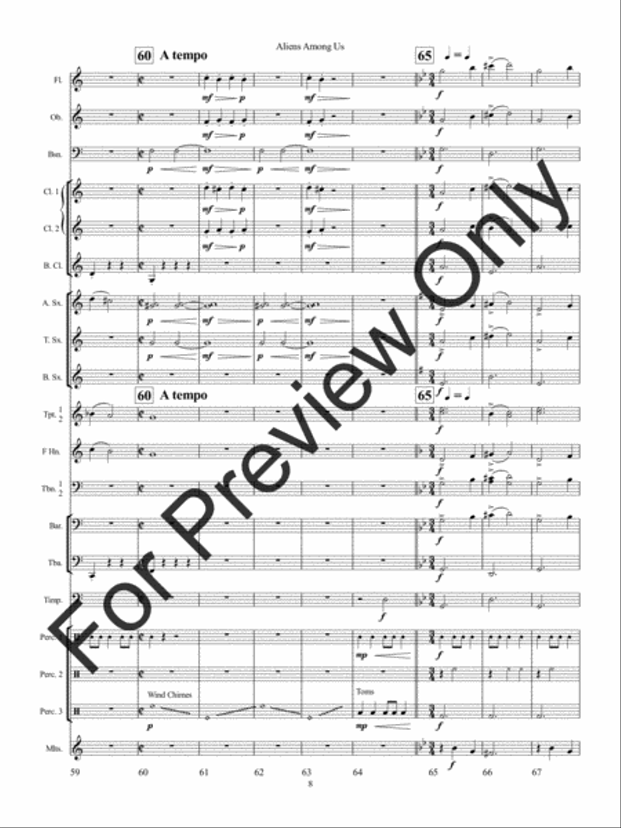 Aliens Among Us Concert Band scores gallery preview page 12
