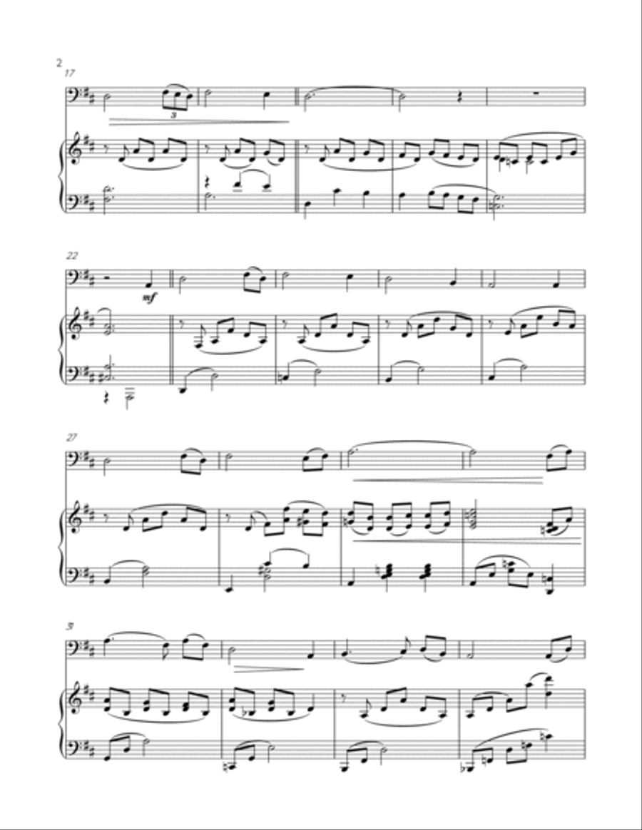 Amazing Grace for Double Bass & Piano Double Bass scores gallery preview page 2