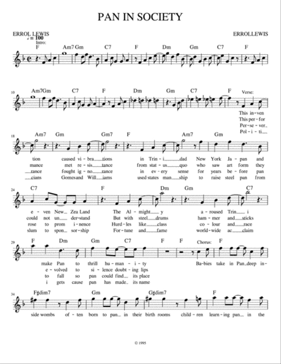 Pan in Society Full Orchestra scores gallery preview page 1
