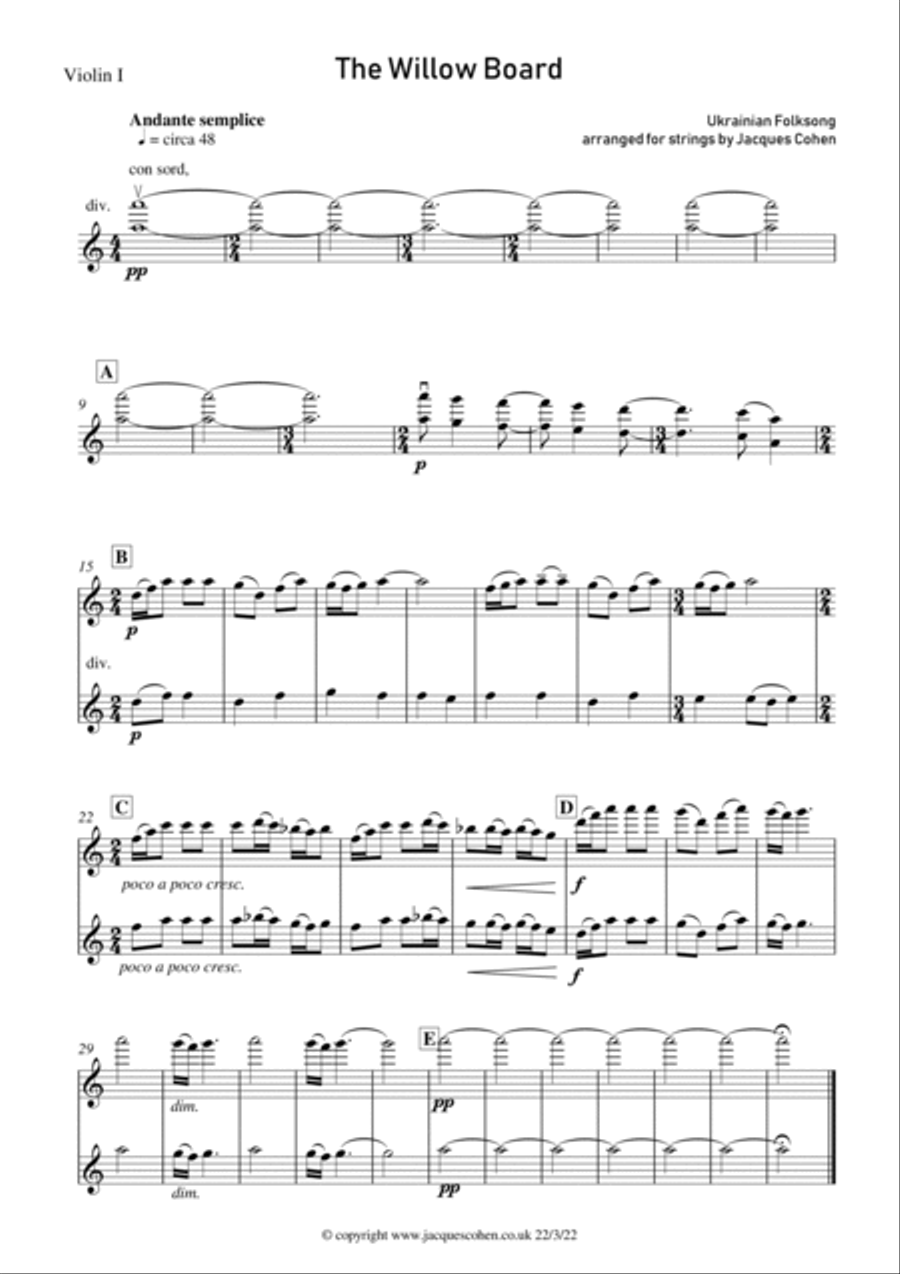 Ukrainian Folk Song - The Willow Board Cello scores gallery preview page 4