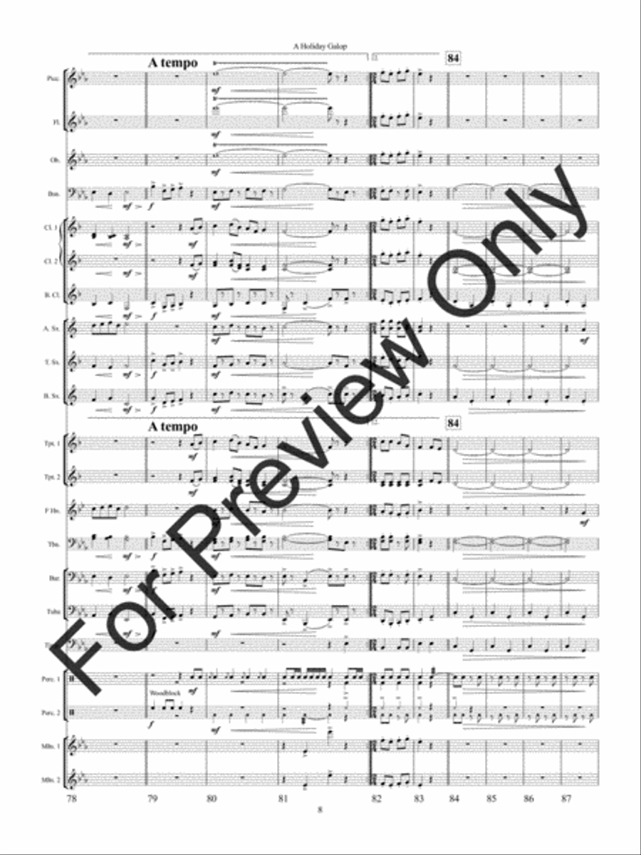A Holiday Galop (Score) Concert Band scores gallery preview page 11