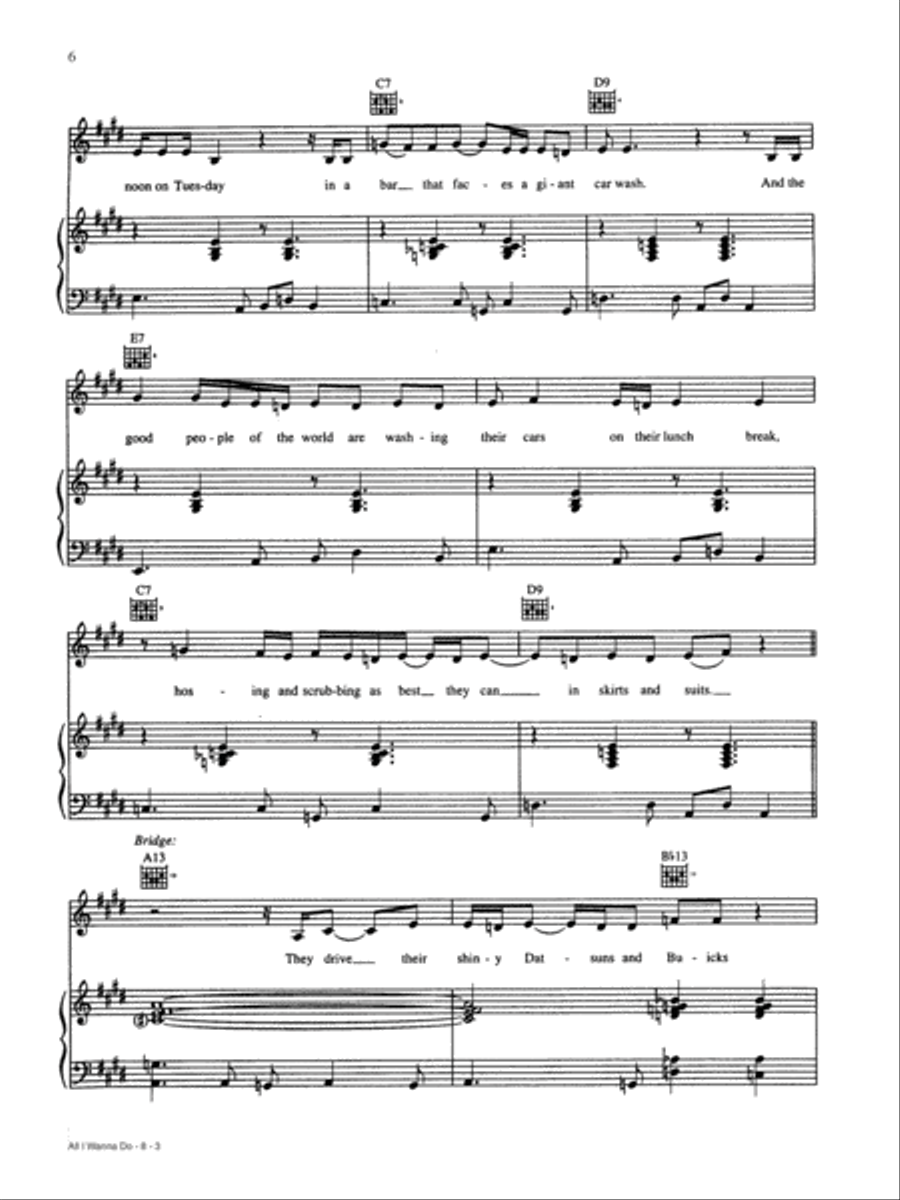 All I Wanna Do Piano, Vocal, Guitar scores gallery preview page 3