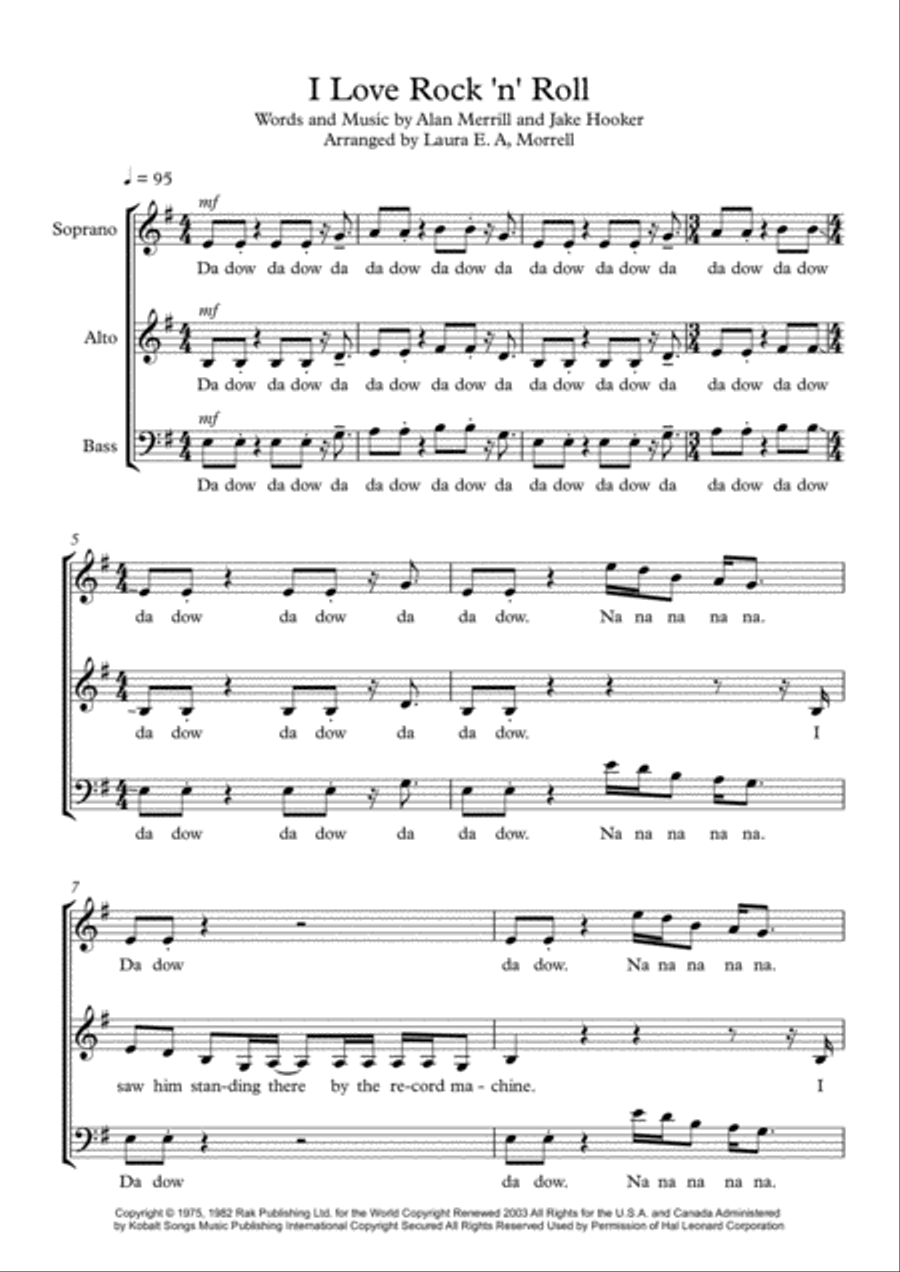 I Love Rock 'N Roll I Love Rock 'N Roll 3-Part scores gallery preview page 2