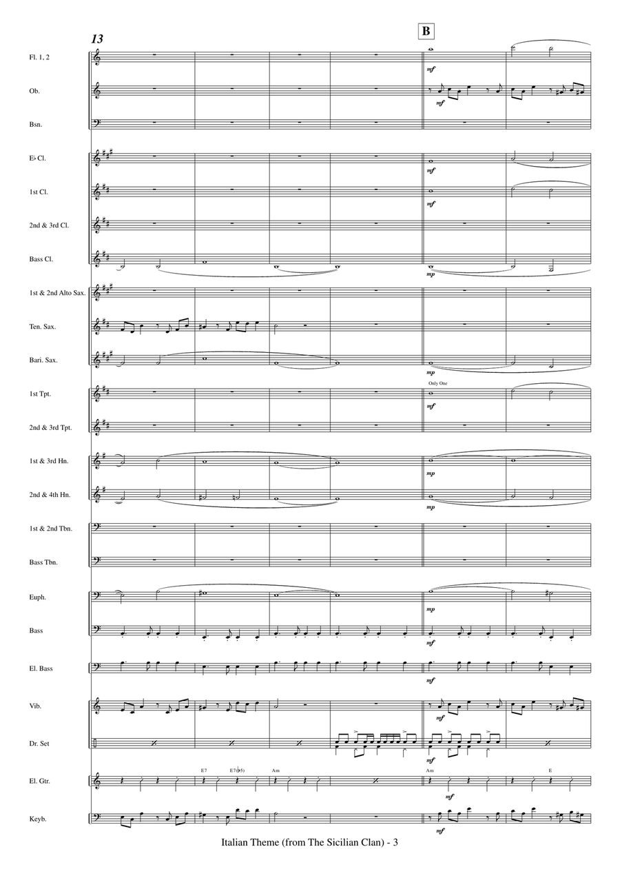 Italian Theme Concert Band scores gallery preview page 5