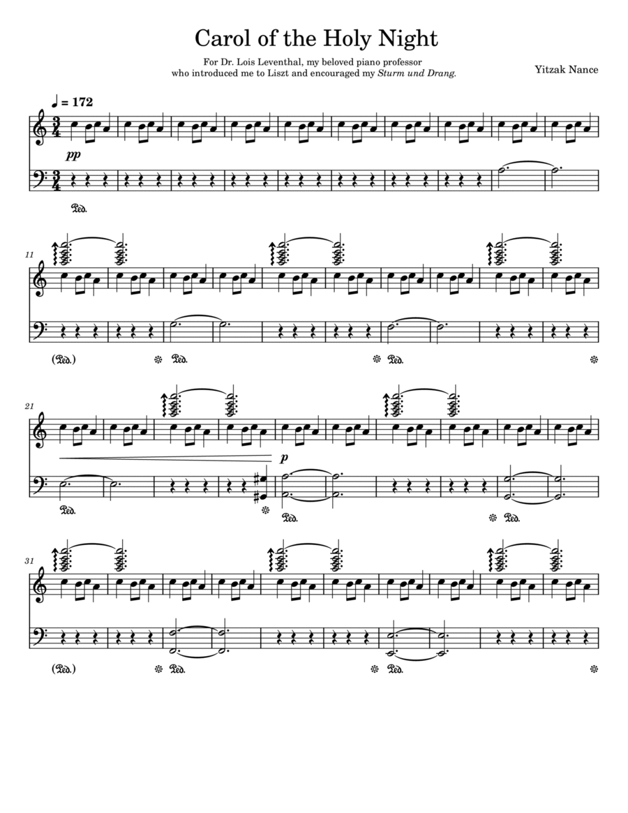 Carol of the Holy Night Piano Solo scores gallery preview page 1