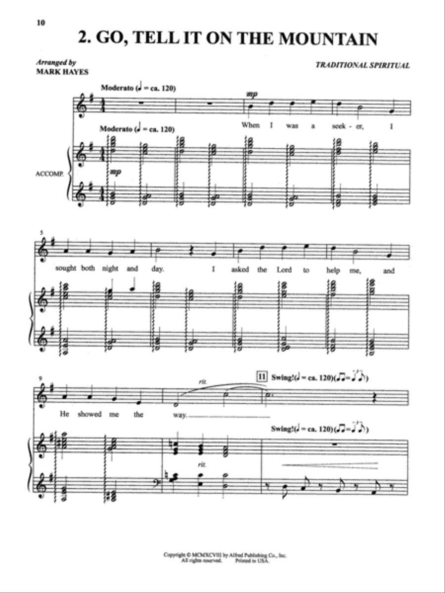 The Mark Hayes Vocal Solo Collection -- 10 Spirituals for Solo Voice Medium-High Voice scores gallery preview page 4
