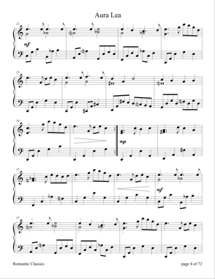 Romantic Classics ~ a Collection of 20 Piano Solos Piano Solo scores gallery preview page 6