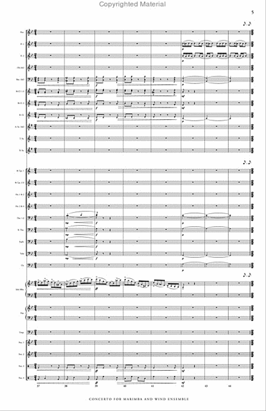 Concerto No. 2 for Marimba & Wind Ensemble Concert Band scores gallery preview page 6