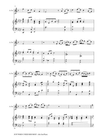 Gary Lanier: 3 BEAUTIFUL HYMNS, Set III (Duets for Alto Sax & Piano) image number null