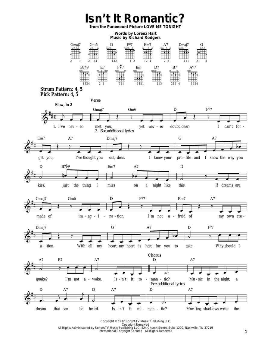 Isn't It Romantic? Acoustic Guitar scores gallery preview page 1
