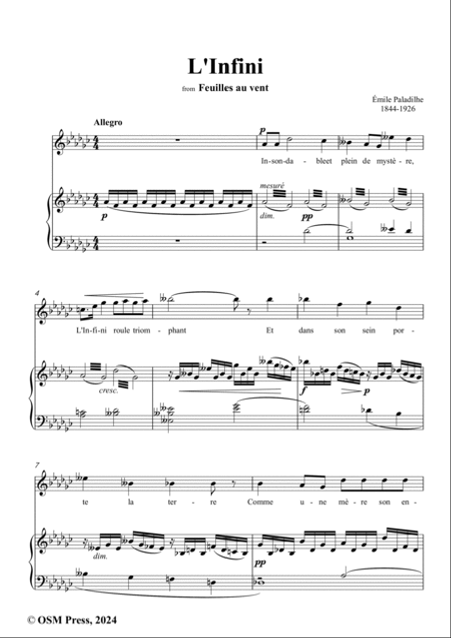 Paladilhe-L'Infini,in G flat Major Voice scores gallery preview page 2