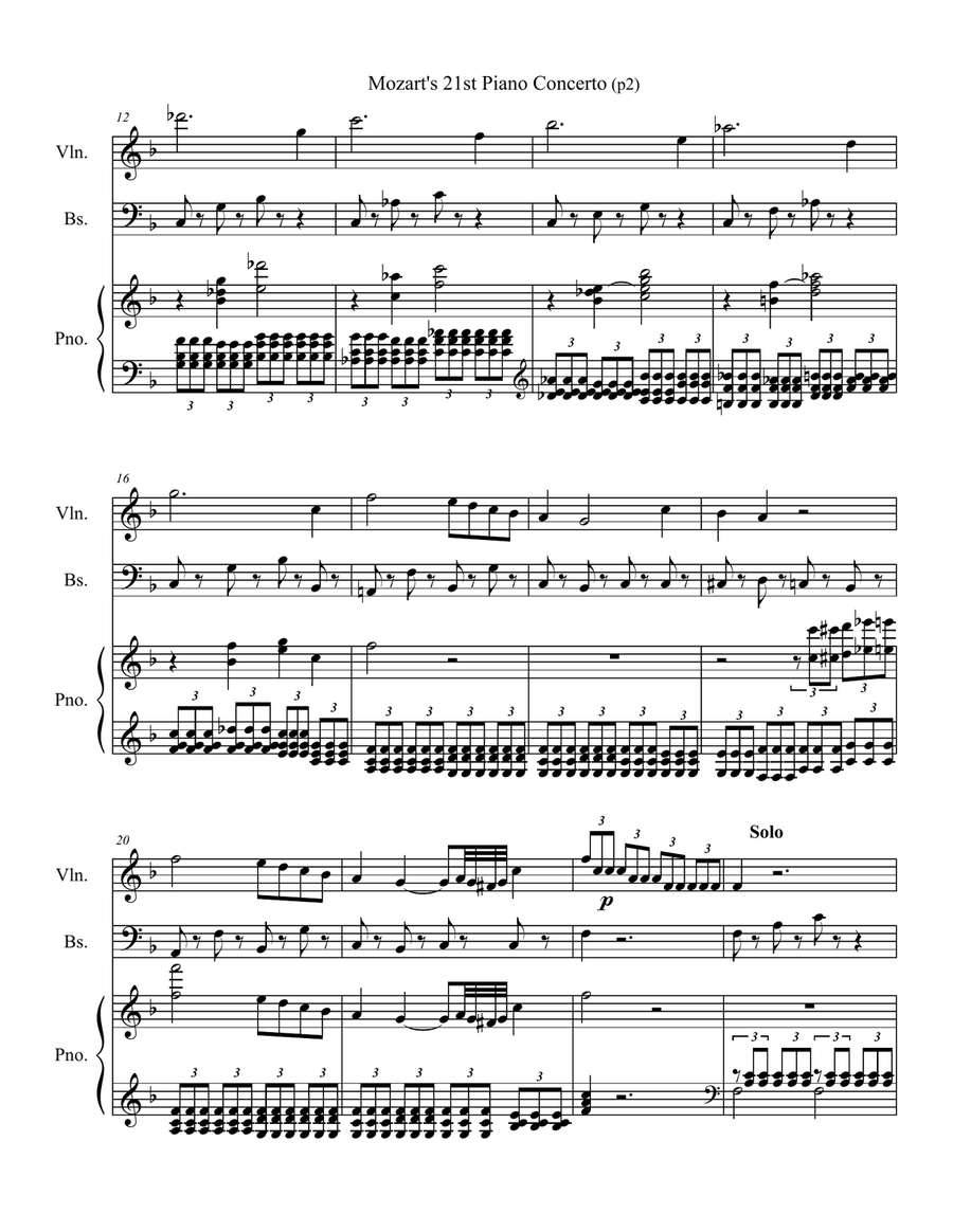 Piano Concerto No.21, K.467: II. Andante String Orchestra scores gallery preview page 2