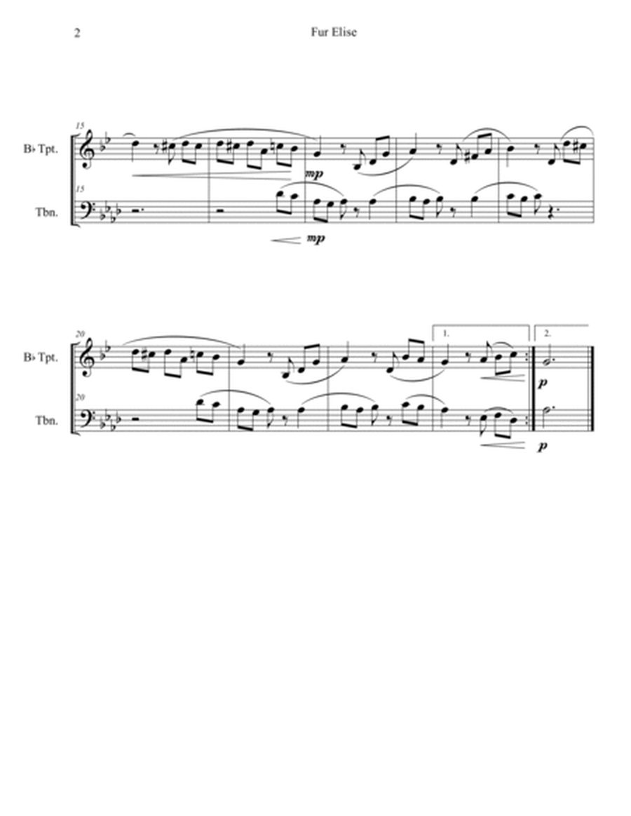 Fur Elise (Trumpet and Trombone Duet) image number null