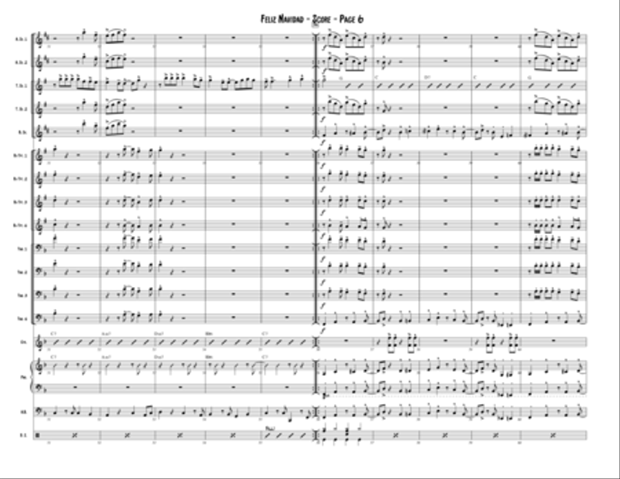 Feliz Navidad Jazz Ensemble scores gallery preview page 6