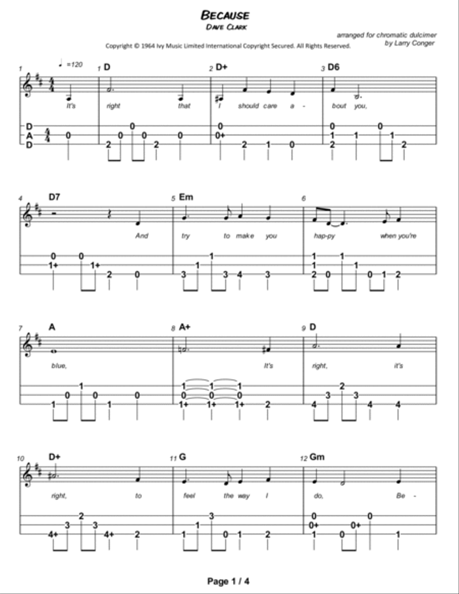 Because Dulcimer scores gallery preview page 2