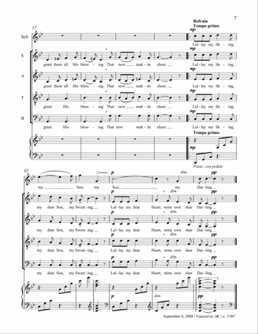Lullay My Liking (Choral Score) 4-Part scores gallery preview page 6