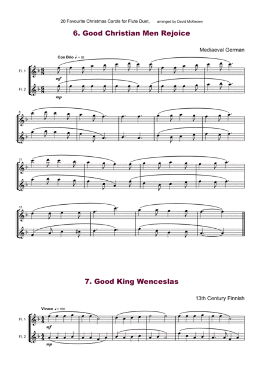 20 Favourite Christmas Carols for Flute Duet Flute Duet scores gallery preview page 6