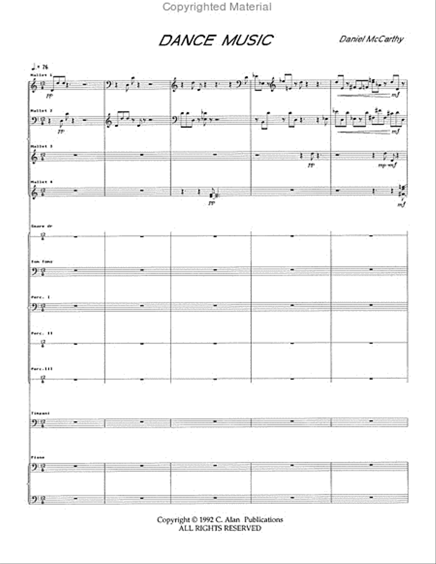 Dance Music Percussion Ensemble scores gallery preview page 2