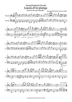 Book cover for Handel Lascia ch'io pianga for Cello duet