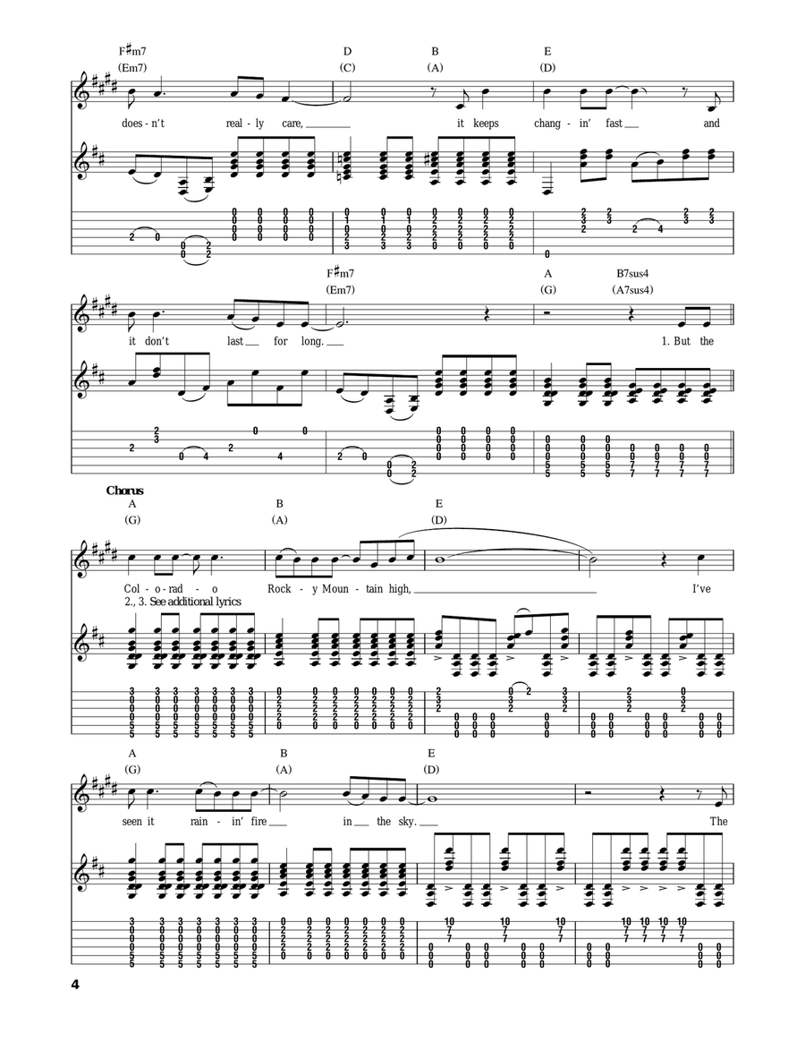 Rocky Mountain High Acoustic Guitar scores gallery preview page 4