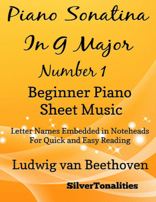 Book cover for Piano Sonatina in G Major Number 1 1st Mvt Beginner Piano Sheet Music