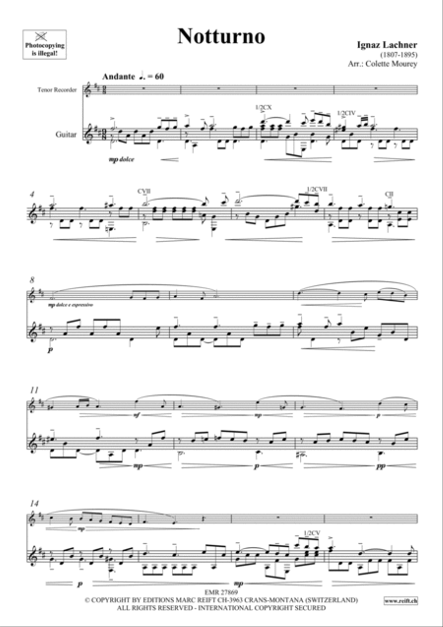 Notturno Tenor Recorder scores gallery preview page 5