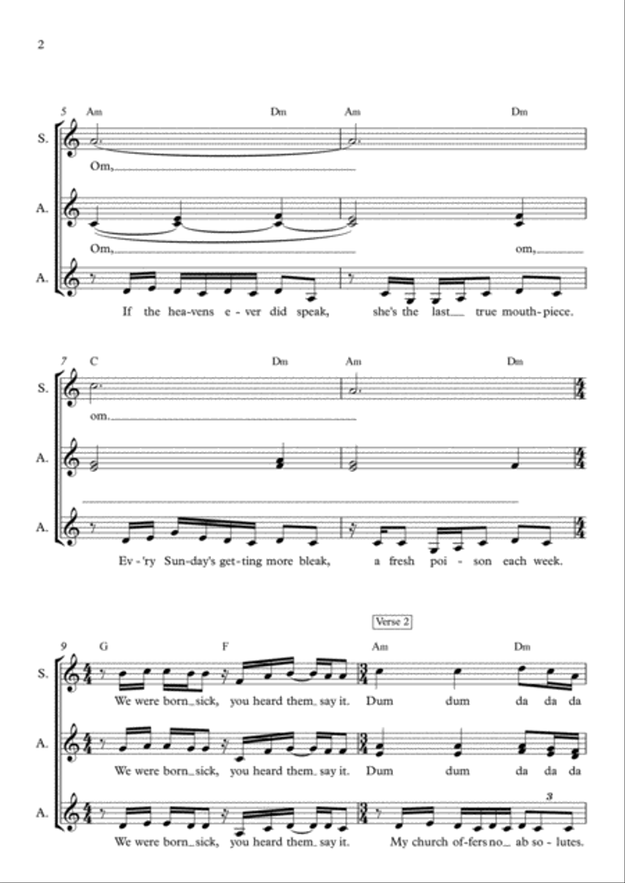 Take Me To Church SSA scores gallery preview page 2