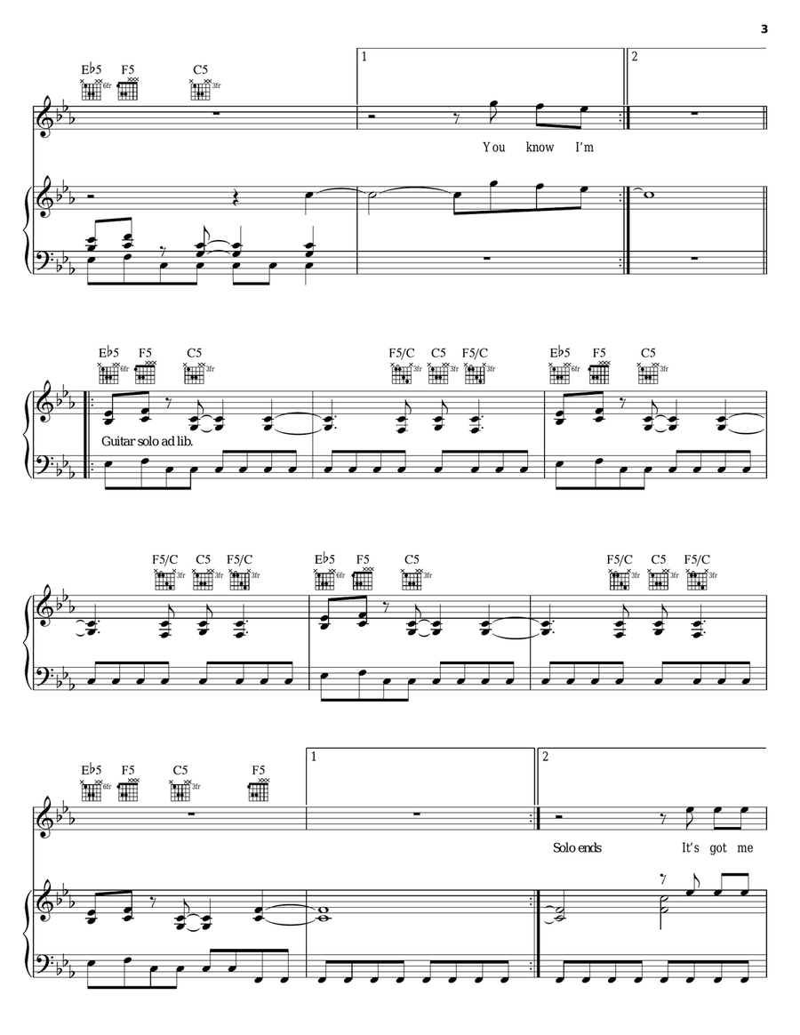 Doubleback Piano, Vocal, Guitar scores gallery preview page 3