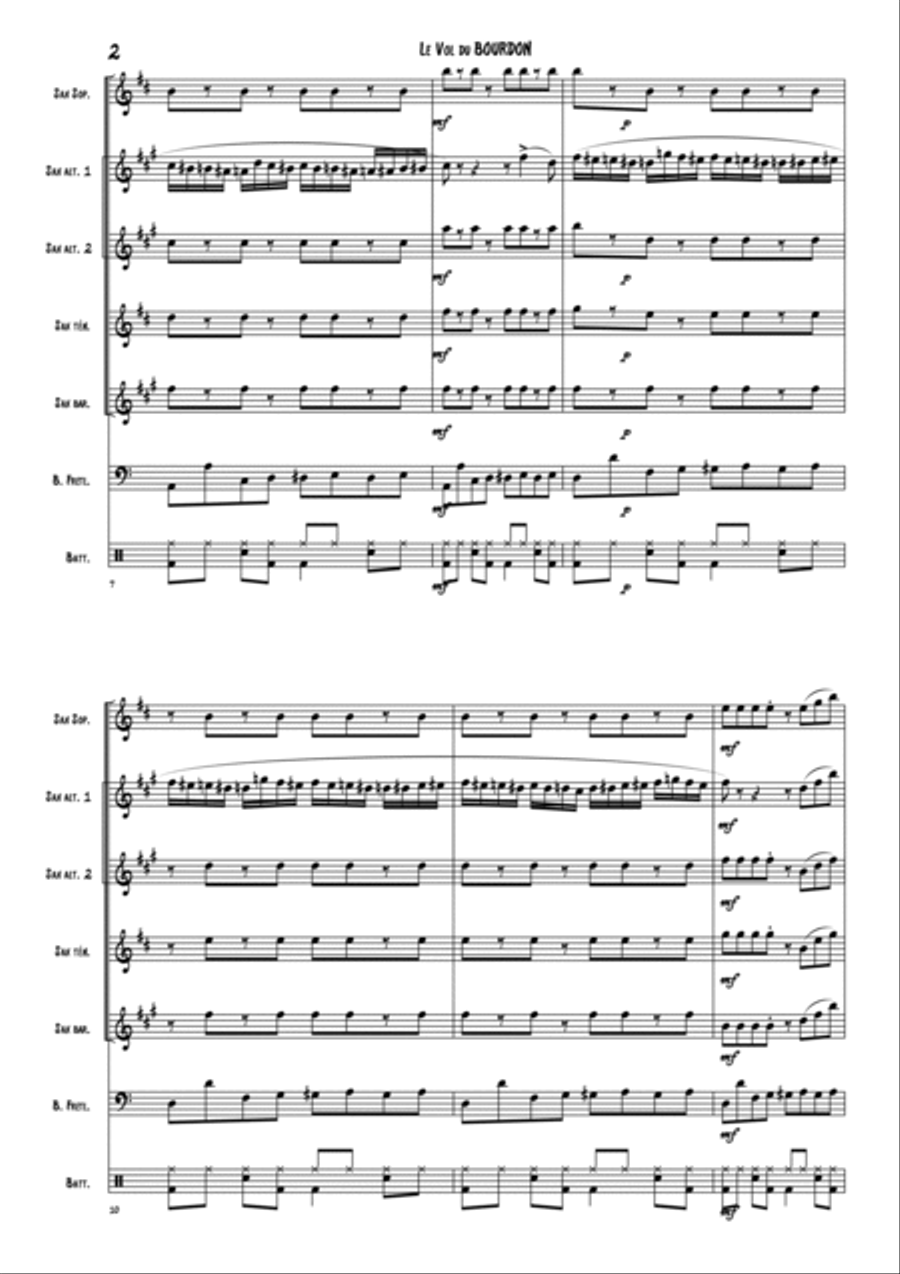 The Flight of the Bumble Bee Woodwind Quintet scores gallery preview page 3