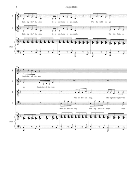 Jingle Bells (with "Deck The Halls") (for SATB) image number null