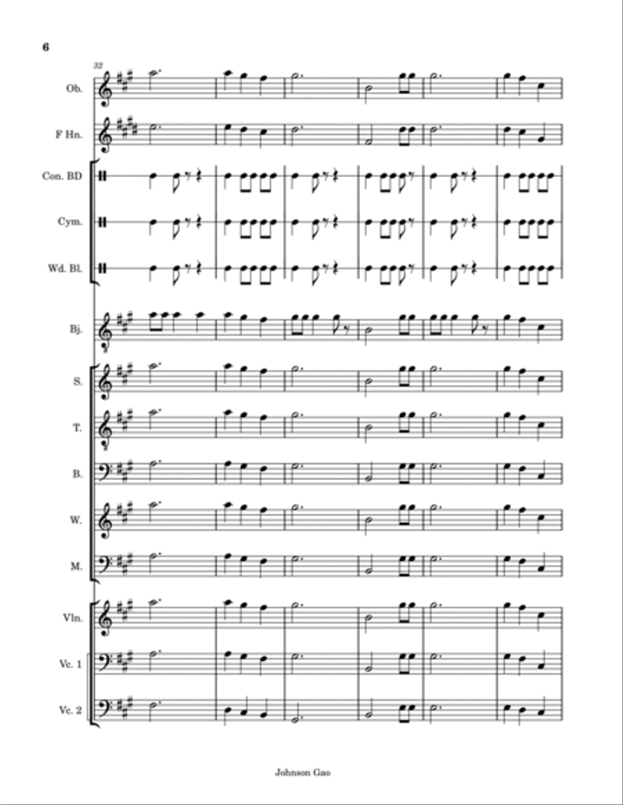 大風歌. The Great Wind Song (Liu Bang's Poem) Choir scores gallery preview page 6