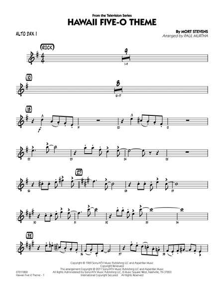 Hawaii Five-O Theme - Alto Sax 1