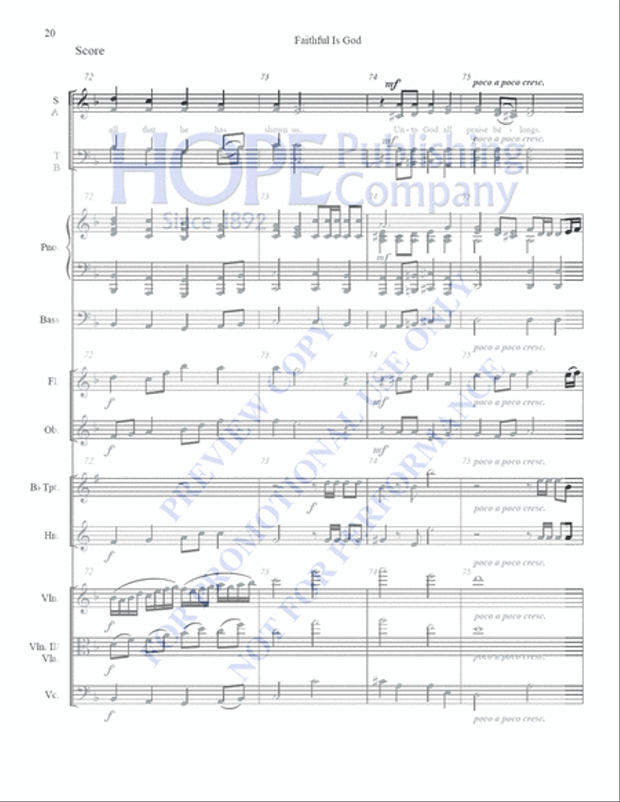 Faithful Is God Choir scores gallery preview page 20