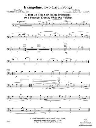 Evangeline: (wp) 1st B-flat Trombone B.C.