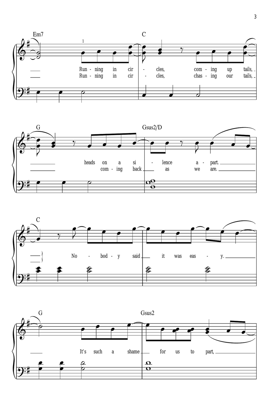 The scientist hotsell easy piano