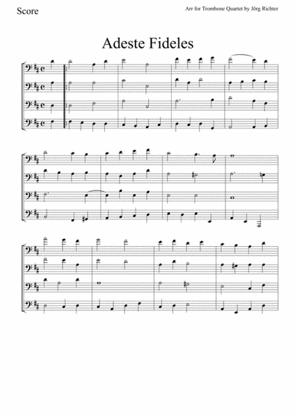 19 traditional German songs for Trombone Quartet