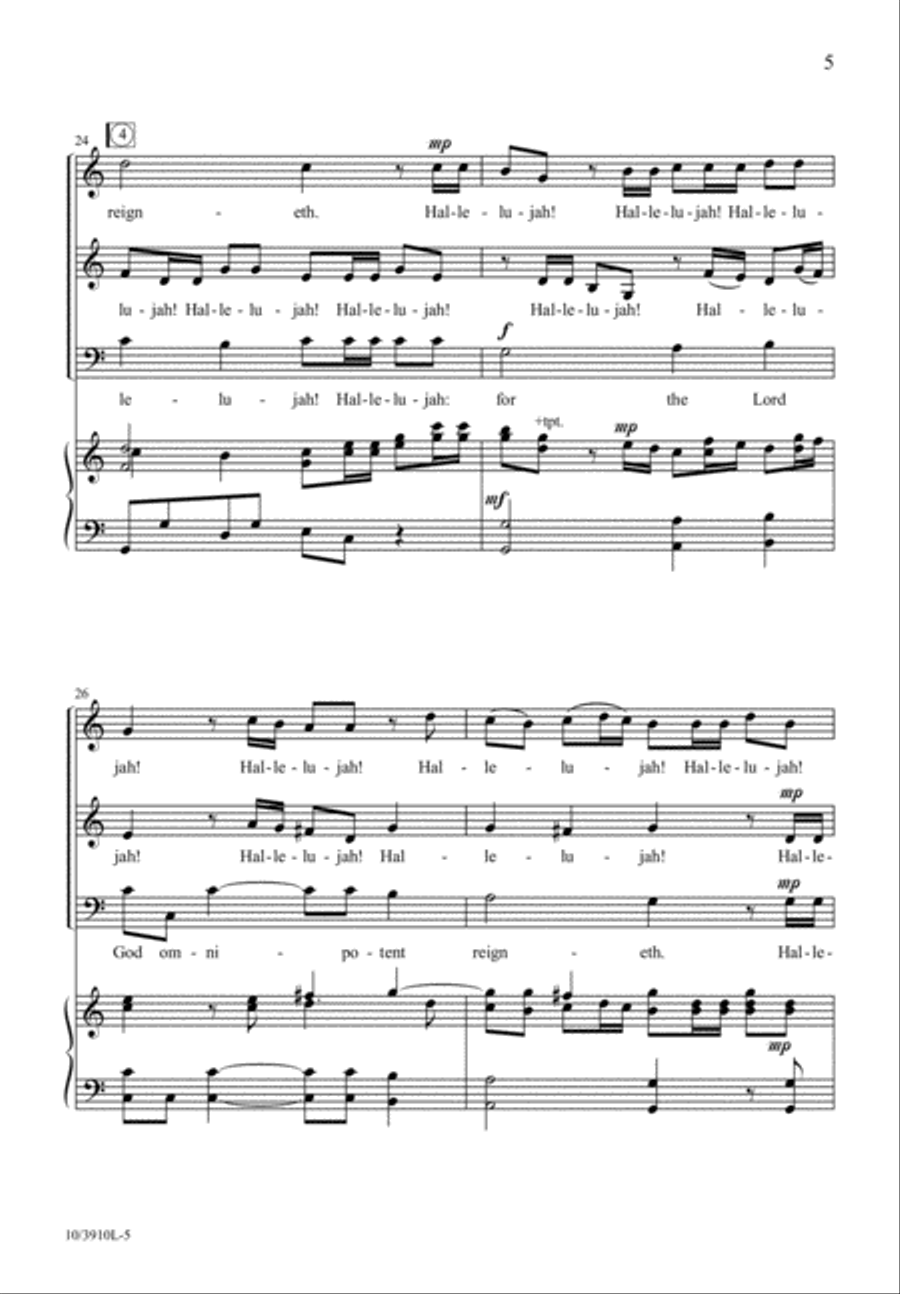 Hallelujah Chorus 3-Part scores gallery preview page 5