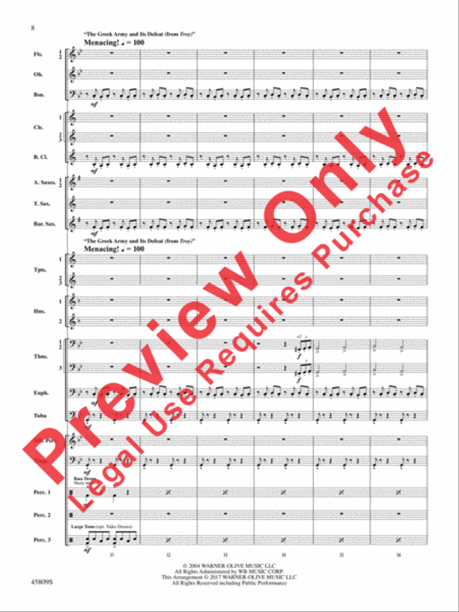 At the Movies with James Horner Concert Band scores gallery preview page 9