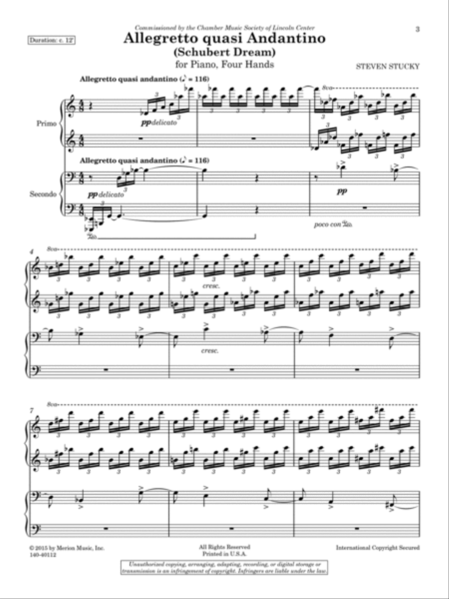 Allegretto Quasi Andantino Chamber Music scores gallery preview page 2