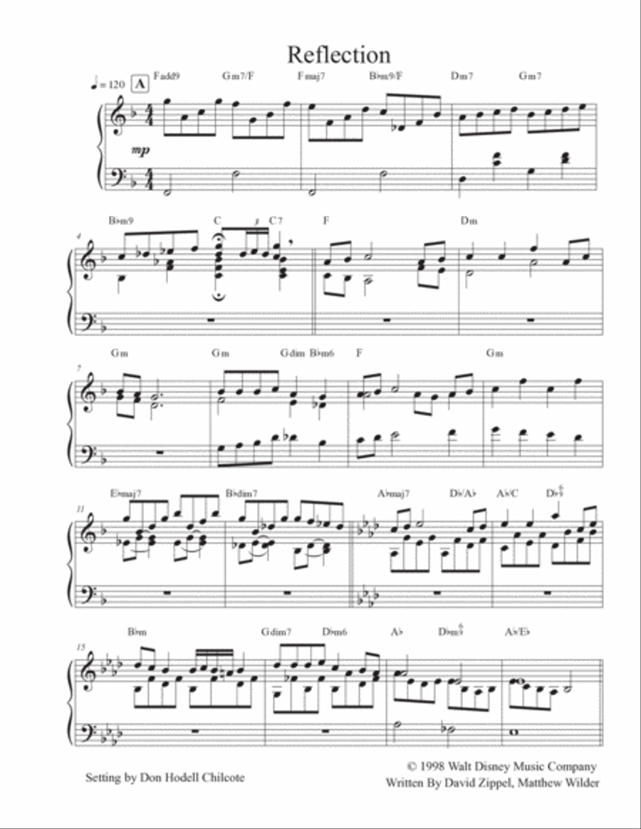 Reflection Piano, Vocal, Guitar scores gallery preview page 2