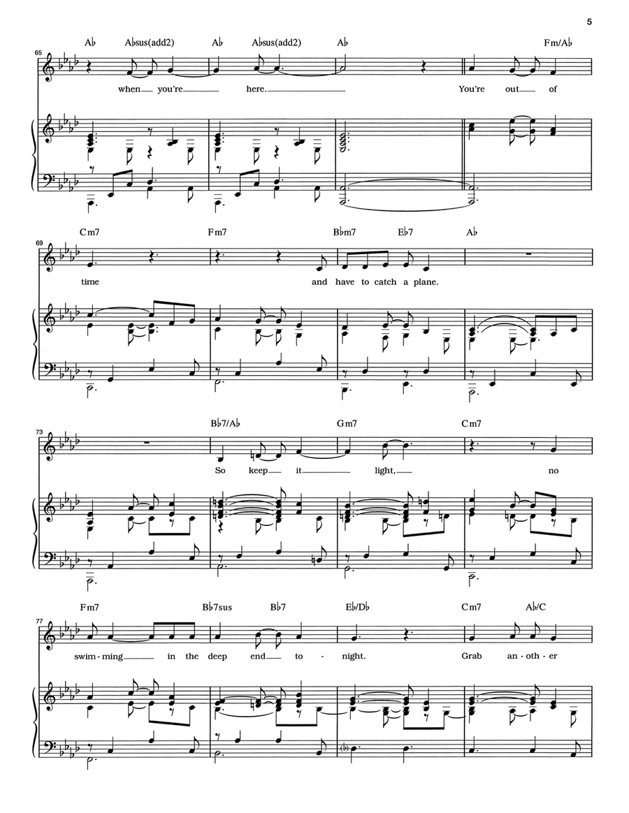 When You're Here Piano, Vocal scores gallery preview page 5